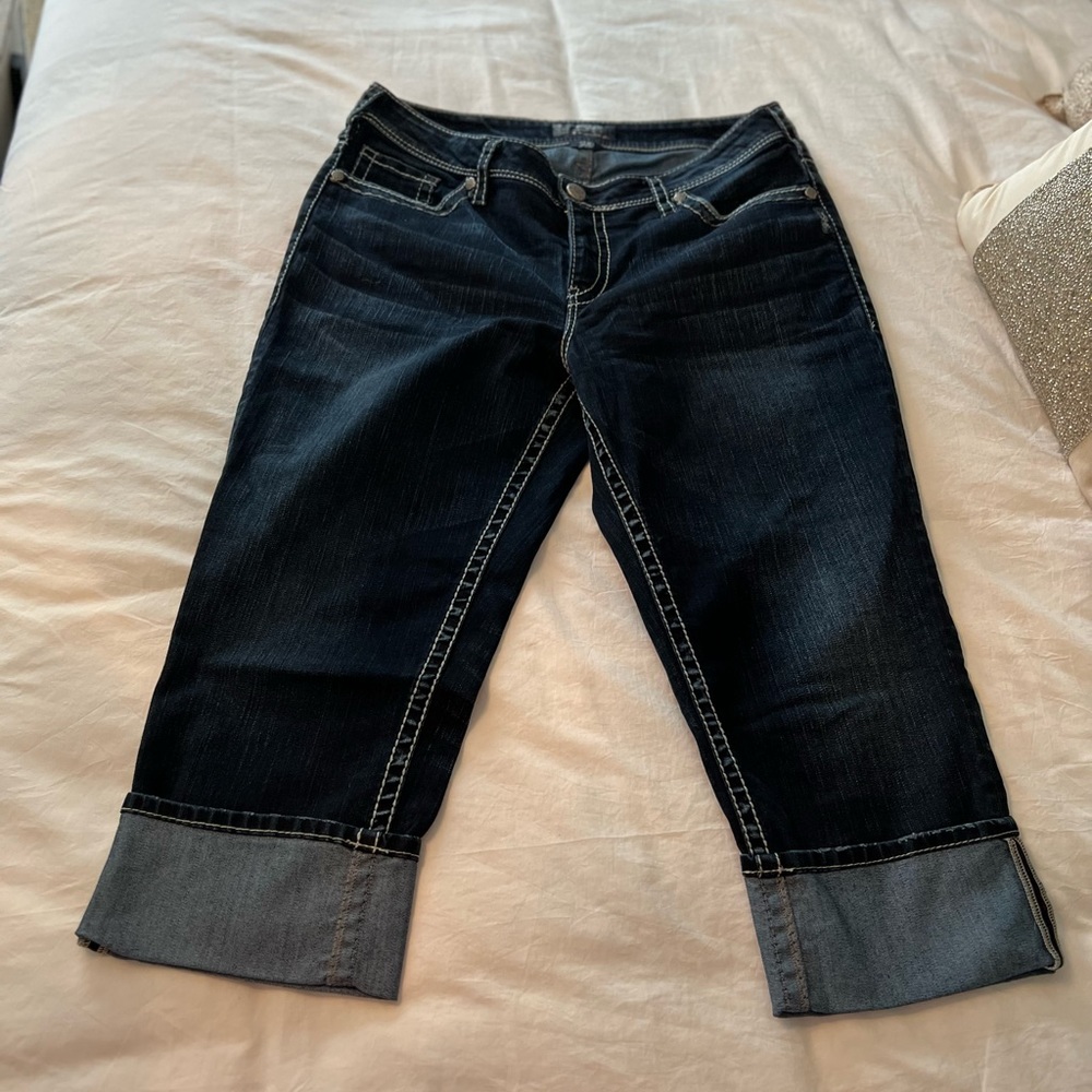 Silver Cropped Jeans Size 16 Excellent Condition!